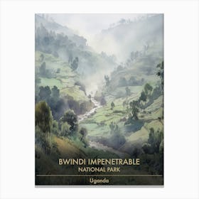 Bwindi Impenetrable National Park Uganda Watercolour 1 Canvas Print