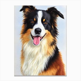 Border Collie 2 Watercolour dog Canvas Print