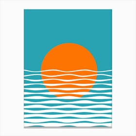 A Wave lines and Sun Canvas Print