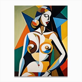 Woman Portrait Cubism Pablo Picasso Style (18) Canvas Print