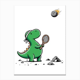 Dinosaur Tennis Canvas Print