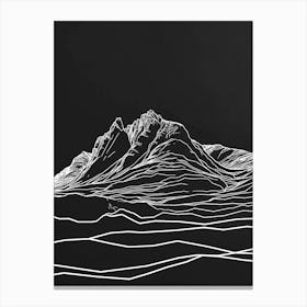 Creag Meagaidh Mountain Line Drawing 7 Canvas Print