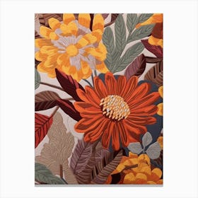 Fall Botanicals Zinnia 2 Canvas Print