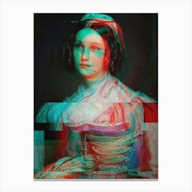 Glitched Portrait of Woamn Canvas Print