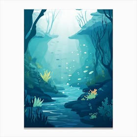 Underwater Abstract Minimalist 8 Canvas Print