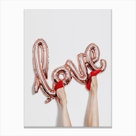 Valentine's Day Love Letters And Heels Canvas Print