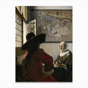 Johannes Vermeer Officer And Laughing Girl Canvas Print