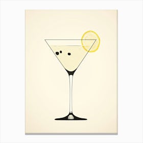 Mid Century Modern French 75 Martini Floral Infusion Cocktail 4 Canvas Print