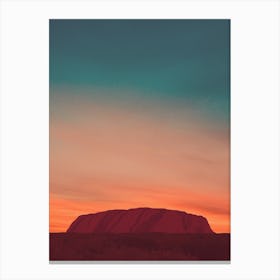 Uluru Ayers Rock Australia Travelling Red Sky Sunset Canvas Print