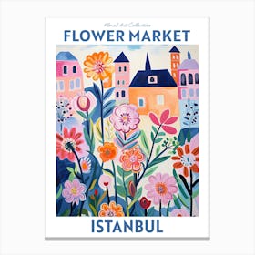 Istanbul Turkey Flower Market Floral Art Print Travel Print Plant Art Modern Style Canvas Print