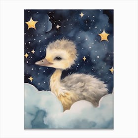 Baby Ostrich 1 Sleeping In The Clouds Canvas Print