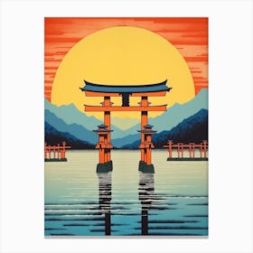 Itsukushima Shrine, Japan Vintage Travel Art 1 Canvas Print