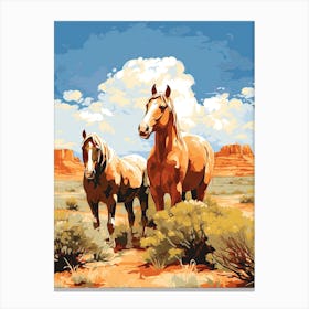 Horses Painting In Pilbara Western, Australia 3 Canvas Print