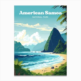 American Samoa National Park Tutuila Travel Art Illustration Canvas Print