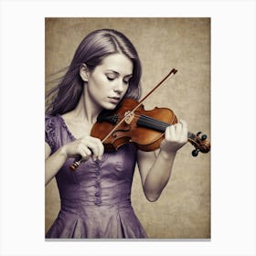 Young Woman Playing Violin Photo 1 Canvas Print