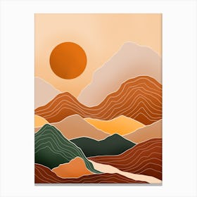 Bohemian Sunset Mountains Canvas Print