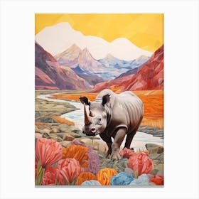 Rhino In The Landscape 2 Canvas Print