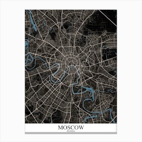 Moscow Black Blue Canvas Print