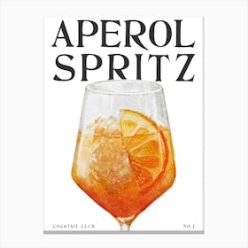 Watercolour Aperol Spritz Canvas Print