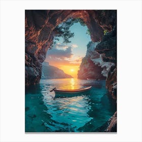 Sunset In A Cave 2 Canvas Print