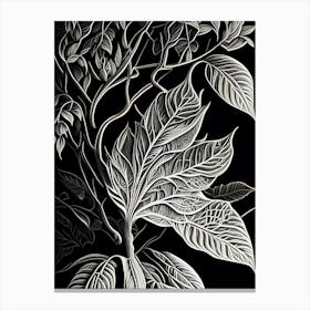 Osage Orange Leaf Linocut 3 Canvas Print