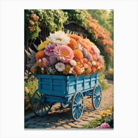 Flowers In A Wagon Canvas Print