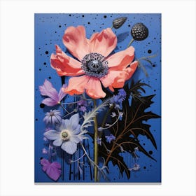Surreal Florals Flax Flower 1 Flower Painting Canvas Print