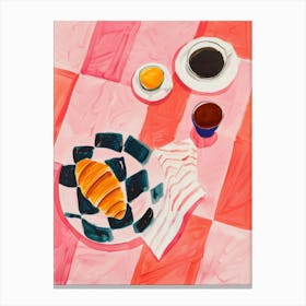 Watercolor Bright Breakfast Canvas Print