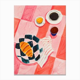 Watercolor Bright Breakfast. Kitchen Canvas Print