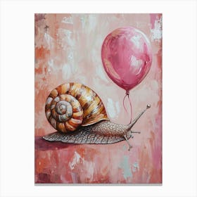 Cute Snail With Balloon Canvas Print