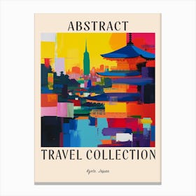 Abstract Travel Collection Poster Kyoto Japan 4 Canvas Print