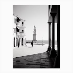 Sitges, Spain, Black And White Analogue Photography 1 Canvas Print