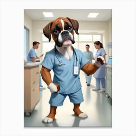 Boxer Dog-Reimagined 4 Canvas Print