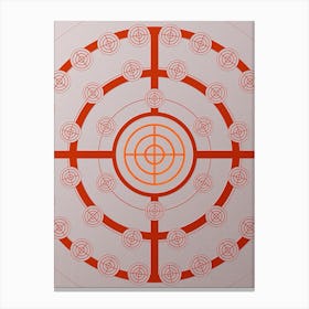 Geometric Glyph Abstract Circle Array in Tomato Red n.0218 Canvas Print