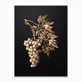 Gold Botanical Grape Vine on Wrought Iron Black n.4360 Canvas Print