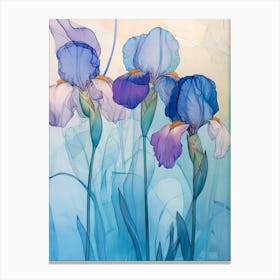 Pastel Blue Irises Canvas Print