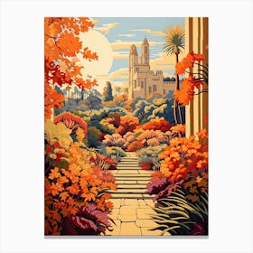 Balboa Park, Usa In Autumn Fall Illustration 3 Canvas Print