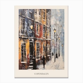 Vintage Winter Painting Poster Copenhagen Denmark 1 Canvas Print