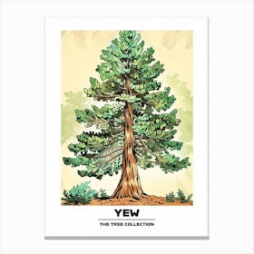 Yew Tree Storybook Illustration 3 Poster Canvas Print