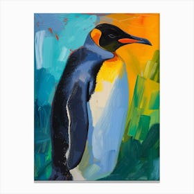 King Penguin Isabela Island Colour Block Painting 1 Canvas Print