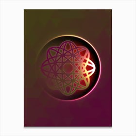 Geometric Neon Glyph on Jewel Tone Triangle Pattern 262 Canvas Print