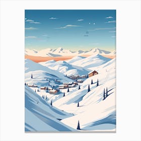 La Plagne   France, Ski Resort Illustration 2 Simple Style Canvas Print