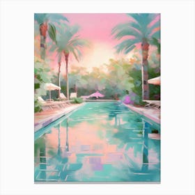 Sunset At The Pool Canvas Print