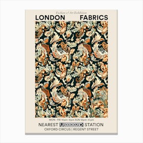 Poster Flower Luxe London Fabrics Floral Pattern 1 Canvas Print