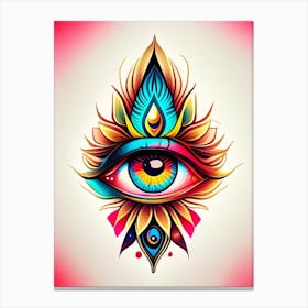 Enlightenment, Symbol, Third Eye Tattoo 2 Canvas Print
