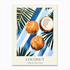 Marche Aux Fruits Coconut Fruit Summer Illustration 3 Canvas Print