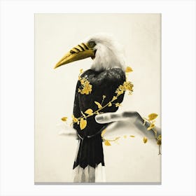 Bird On A Hand Canvas Print