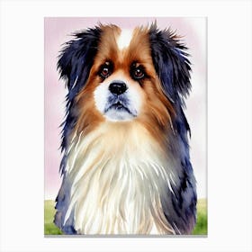 Pekingese 2 Watercolour dog Canvas Print