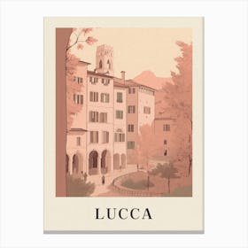 Lucca Vintage Pink Italy Poster Canvas Print