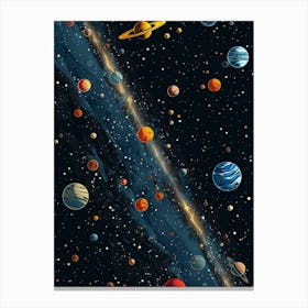 Planets In Space 13 Canvas Print